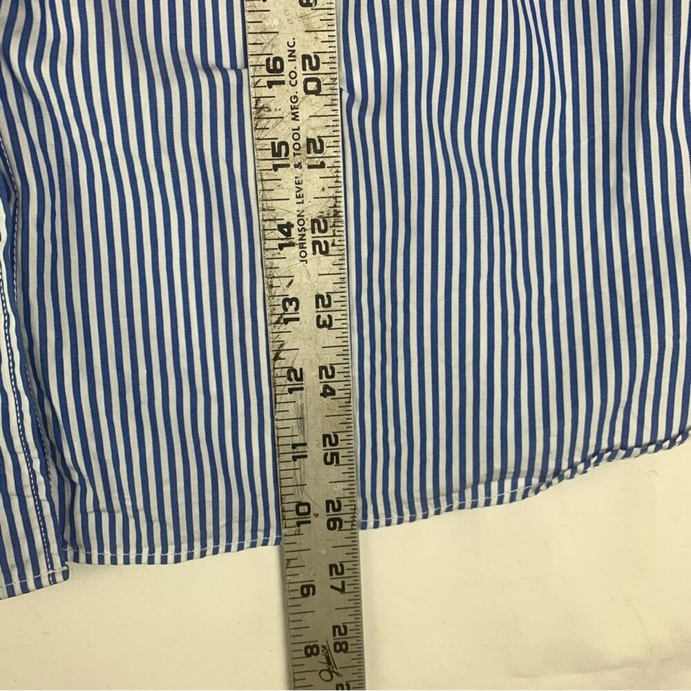 J. Crew women's large Haberdashery Blue white stripe Casual Button Down Shirt - Picture 9 of 9